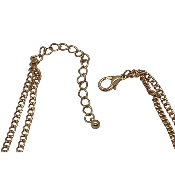 Contemporary Gold Metal Chain Pendant Necklace & Pierced Earrings Set Fashion - Picture 11 of 12